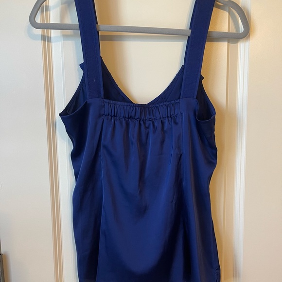 White House Black Market Blue Ruffle Cami - Picture 4 of 7